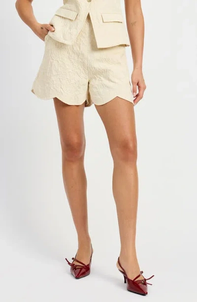 En Saison Alice Textured Cotton Blend Shorts