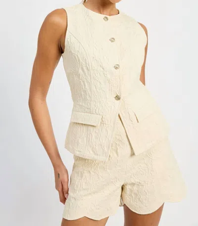En Saison Alice Vest In Ivory In Neutral