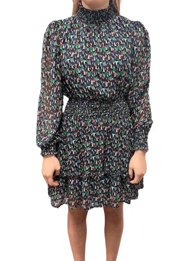 En Saison Alicia Mini Dress In Multicolor In Blue