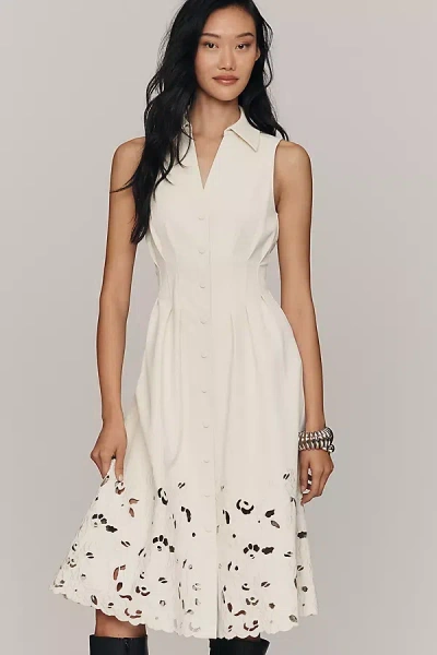 En Saison Alitzel Sleeveless Eyelet Midi Dress In White