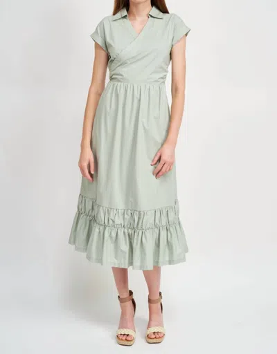 En Saison Alora Wrap Midi Dress In Seafoam Green