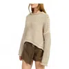 En Saison Alyza Long Sleeve Sweater In Taupe In Neutral