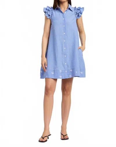 En Saison Amelia Mini Dress In Blue Stripe