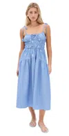 En Saison Amelie Embroidered Stripe Sundress In Blue