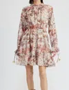 En Saison Amoret Ruffle Mini Dress In Lavender Multi