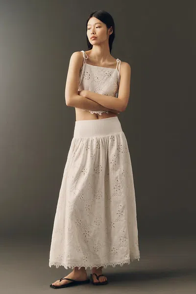 En Saison Analise Eyelet Maxi Skirt In Neutral