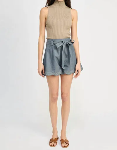 EN SAISON ANGELINE SHORTS IN DENIM BLUE