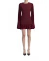En Saison Annalis Sleeve Cape Sheath Dress In Deep Crimson In Brown