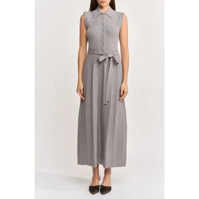 En Saison Annie Sleeveless Maxi Sweater Dress In Gray