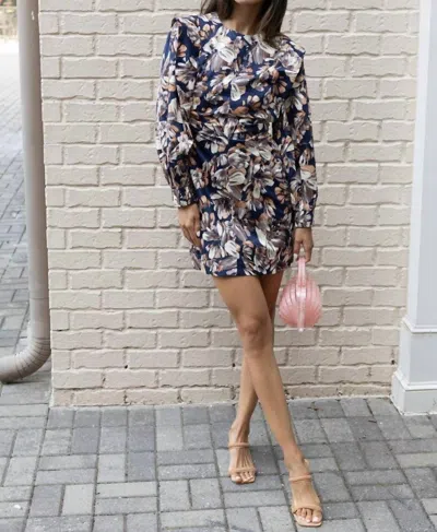 En Saison Arabella Mini Dress In Navy Blush In Multi