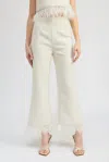 En Saison Arden Pant In Ivory Gold In White