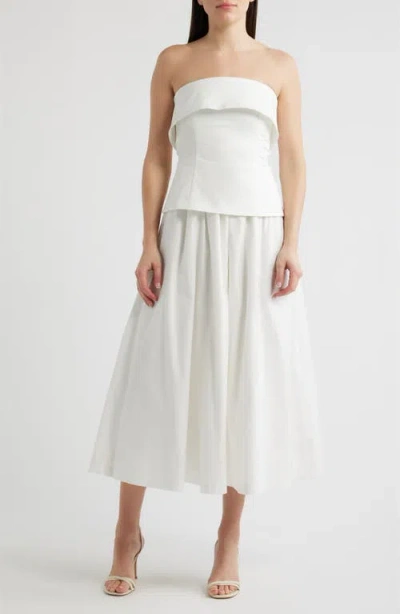 En Saison Arden Strapless Mixed Media Dress In White