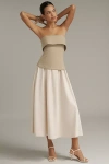En Saison Arden Strapless Twofer Midi Dress In White