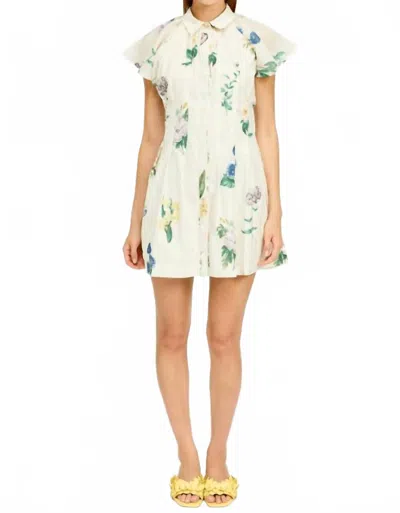 En Saison Ashley Mini Shirt Dress In Multicolor In White