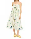 En Saison Womens Ashley Cotton Babydoll Peplum Top Ashley Floral Print Belted Scalloped Hem Cotton Midi Skirt In Multi