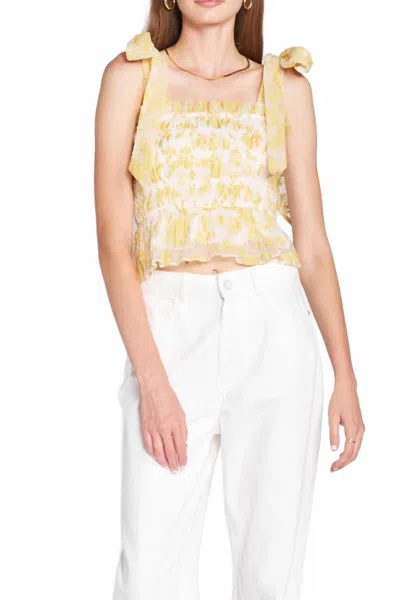 En Saison Audrey Smocked Top In Yellow
