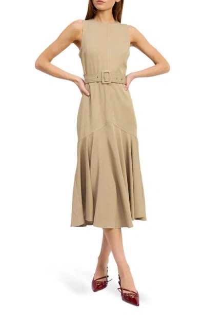 En Saison Autumn Belted Midi Dress In Brown