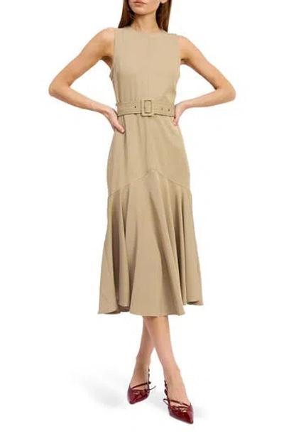 En Saison Autumn Belted Midi Dress In Animal Print