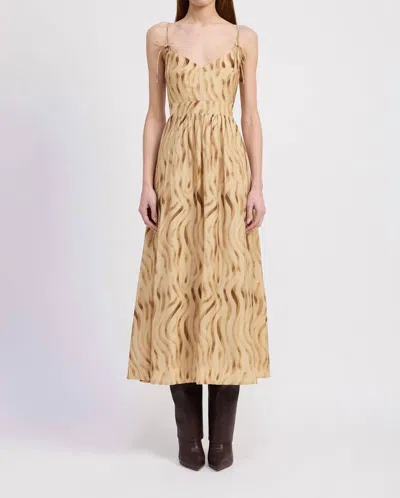 En Saison Avayah Midi Dress In Golden Brown In Nude