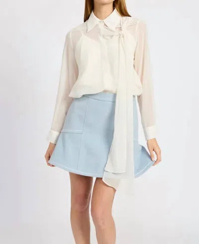 En Saison Ayden Mini Skirt In Light Blue