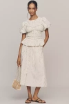 En Saison Azra Midi Skirt In Black Multi In White