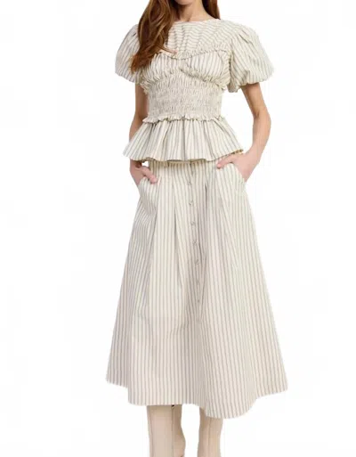 EN SAISON AZRA MIDI SKIRT IN BLACK MULTI