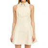 En Saison Barrett Faux Leather Mini Dress In Ivory