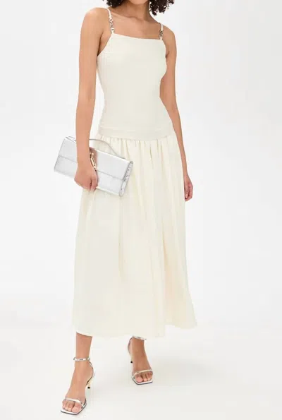 En Saison Barrett Mixed Media Maxi Dress In Cream/off White