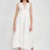 EN SAISON BEATRICE EMBROIDERED MAXI DRESS IN OFF WHITE