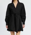En Saison Benedetta Shirt Dress In Black In Black