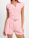 En Saison Bethany Pleated Top In Pink In Pink