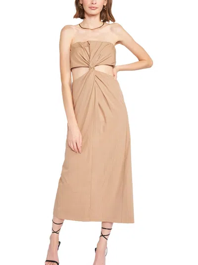 En Saison Beverly Womens Strapless Cut-out Midi Dress In Beige