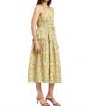 En Saison Blaine Midi Dress In Buttercup Sage In Multi