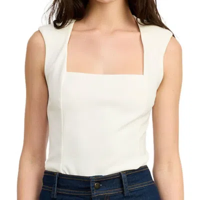 En Saison Bodysuit With Shoulder Pads In Off White
