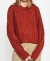 En Saison Bonriex Collared Sweater In Cognac