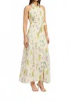 En Saison Scallop Halter Maxi Dress In Yellow Multi In Yellow