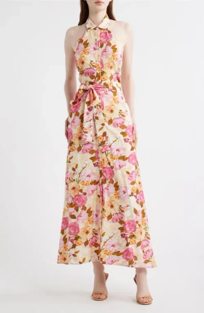 En Saison Bown Floral Halter Neck Dress In Multi
