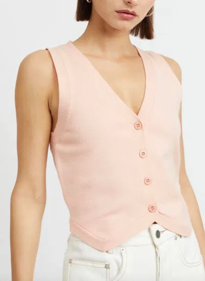 En Saison Brigitte Button Sweater Vest In Light Pink