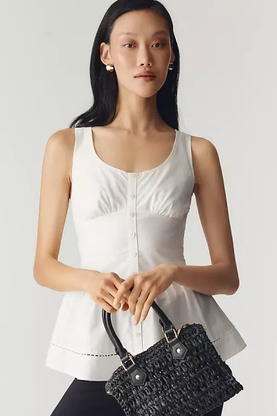 En Saison Britany Peplum Top In White