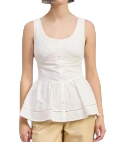 En Saison Brittany Peplum Top In White
