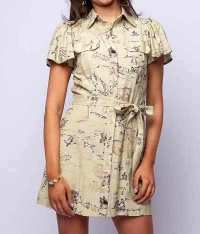 En Saison Brooks Mini Dress In Sage In Multi