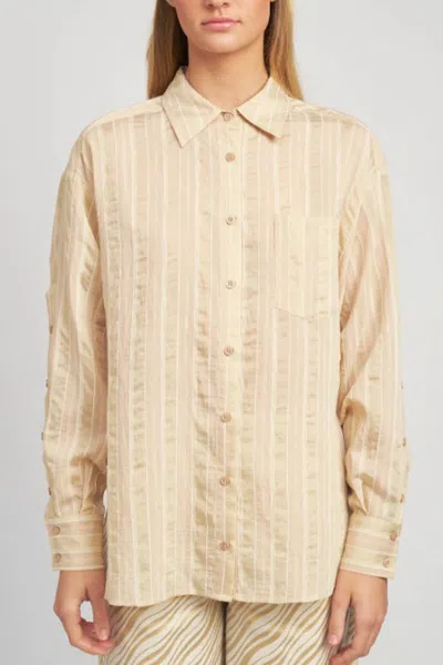 En Saison Brubeck Top In Peach Taupe In Multi