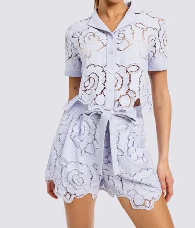 En Saison Brynlee Shorts In Lilac In Blue