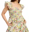En Saison Cairo Peplum Top In Floral In Green