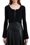 En Saison Calix Crop Cardigan In Black In Black