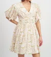 EN SAISON CALLIE MINI DRESS IN CREAM WITH FLOWERS