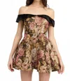 En Saison Carey Mini Dress In Pink/gold In Brown