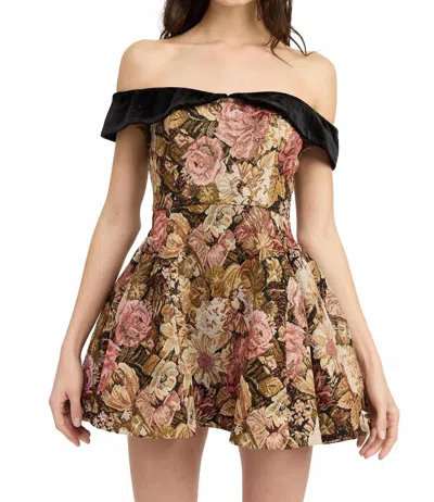En Saison Carey Mini Dress In Pink Gold Black In Multi