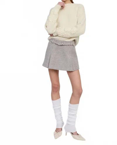 En Saison Carrington Belted Skirt In Gray