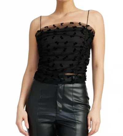 En Saison Casey Ruched Top In Black